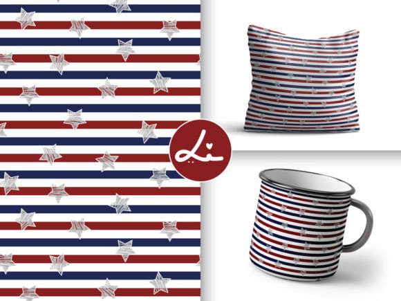 Download Seamless Star Pattern with Red and Blue - Star pattern Collection