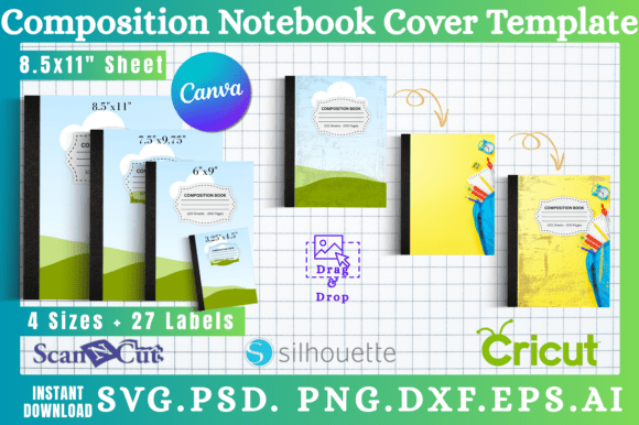 Download Composition Notebook Cover Templates 02 - Book cover Collection