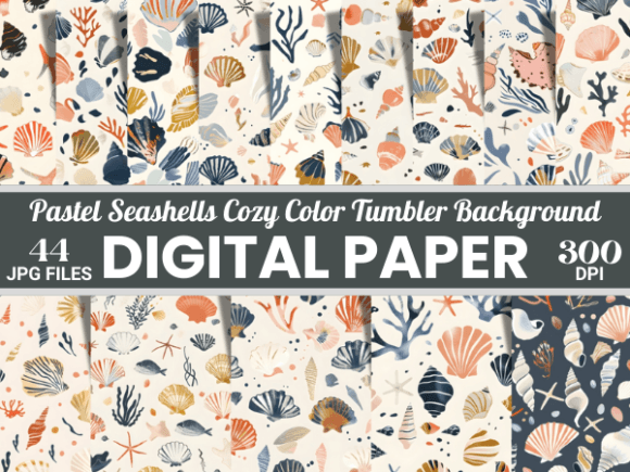 Download Pastel Seashells for Tumbler Background - Tumbler background Collection