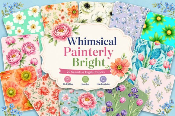 Download Whimsical Painterly Bright Pastel Papers - Pastel papers Collection