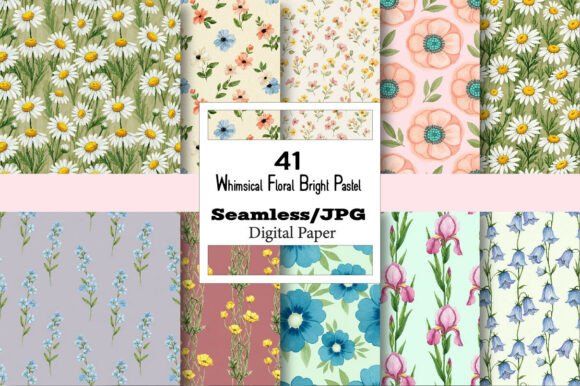 Download Whimsical Floral Bright Pastel Papers - Pastel papers Collection