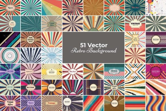 Download 51 Vector Retro Background - Retro background Collection