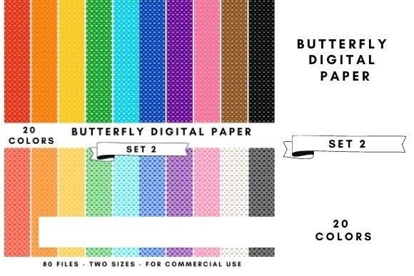 Download Butterfly Digital Paper Set 2 - Premium Resources