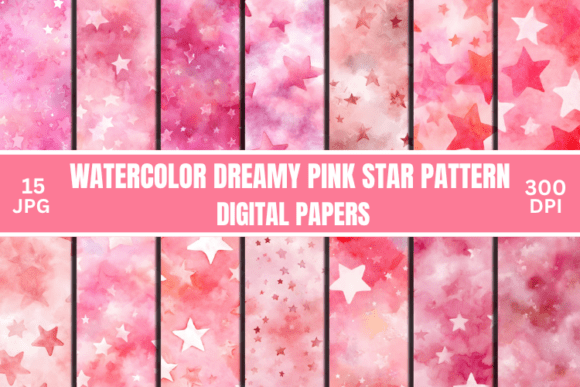 Download Watercolor Dreamy Soft Pink Star Pattern - Star pattern Collection