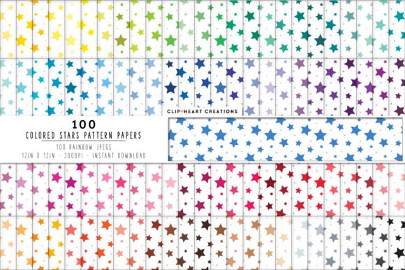 Download 100 Star Pattern Digital Papers - Star pattern Collection