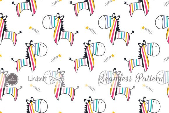 Download Cute Rainbow Zebras and Star Pattern - Star pattern Collection