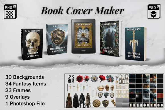 Download Fantasy Book Cover Creator Kit - Book cover Collection
