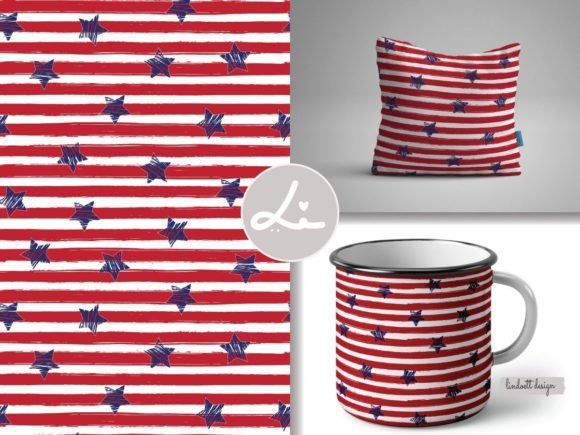 Download Star Pattern with Red White Brush Stroke - Star pattern Collection
