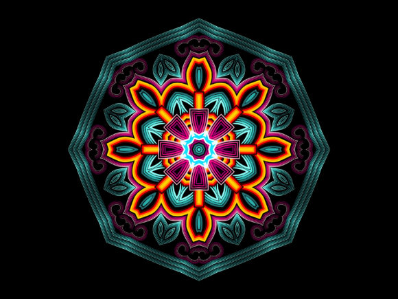 Download Mandala with Luminous Star Pattern - Star pattern Collection